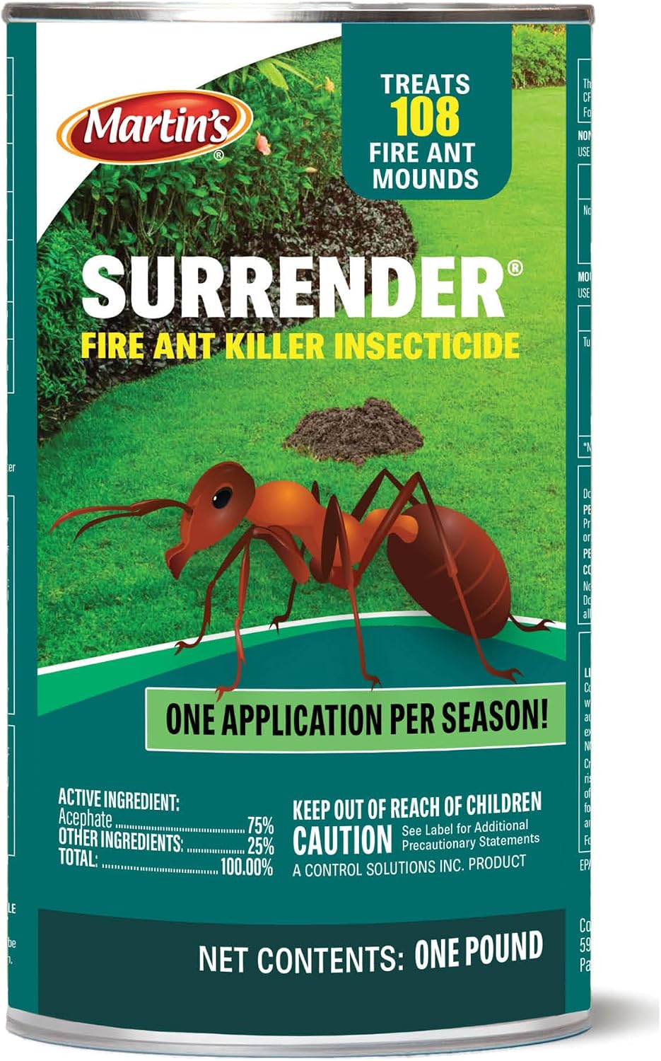 Surrender fire ant killer acephate dust container